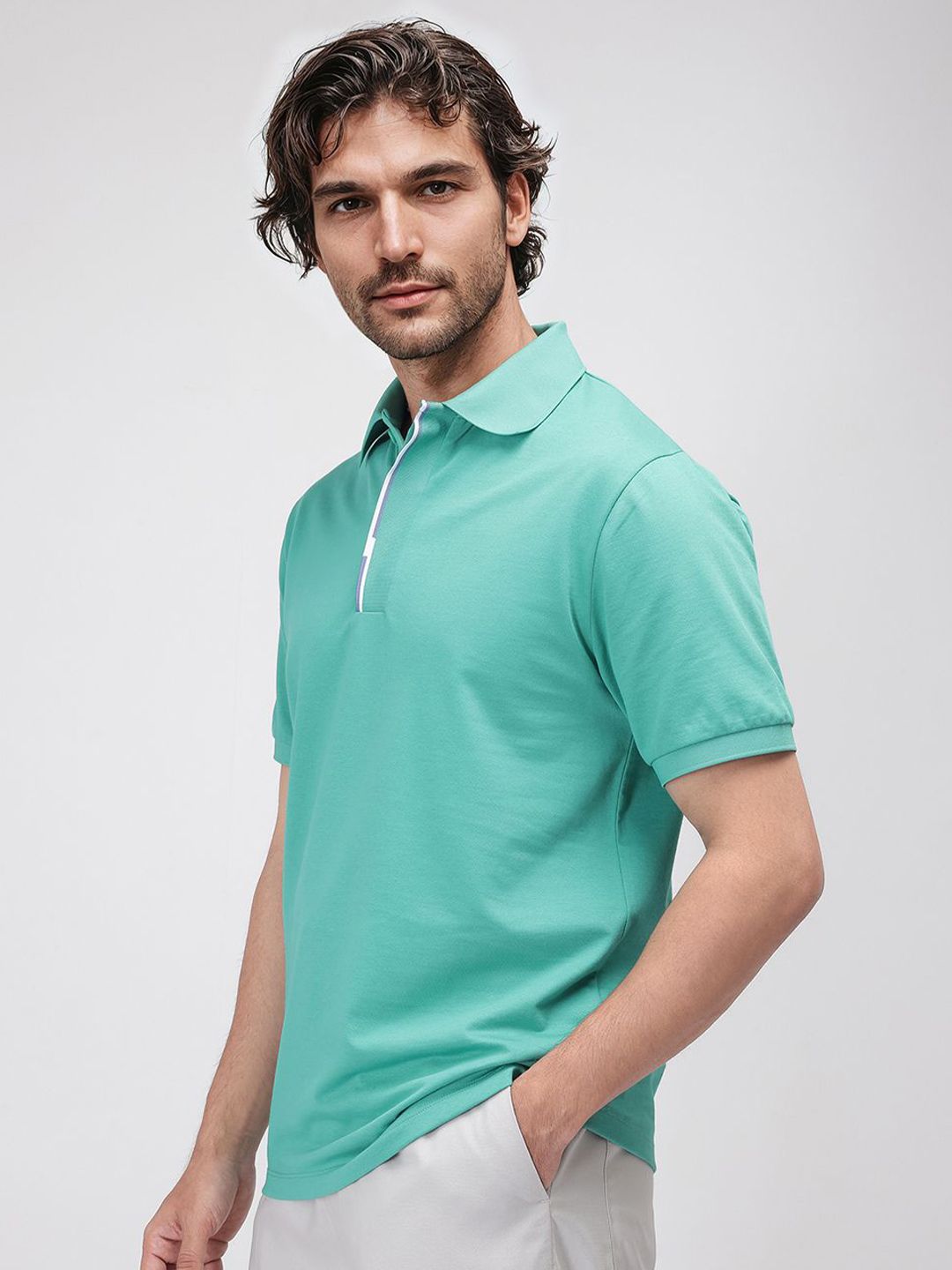 RARE RABBIT Men Polo Collar T-shirt