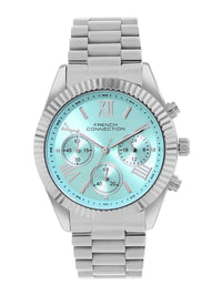 French Connection Women Dial & Stainless Steel Bracelet Style Straps Analogue Chronograph Watch FCM06USM