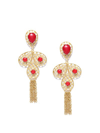 Anting-anting Jatuh Kontemporari Anouk Batu Bersalut Emas Merah
