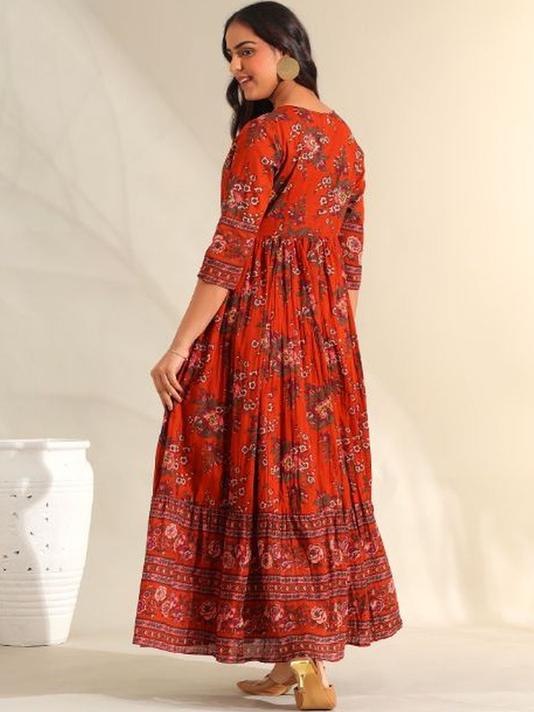 Mamicha Floral Print Fit & Flare Maxi Dress