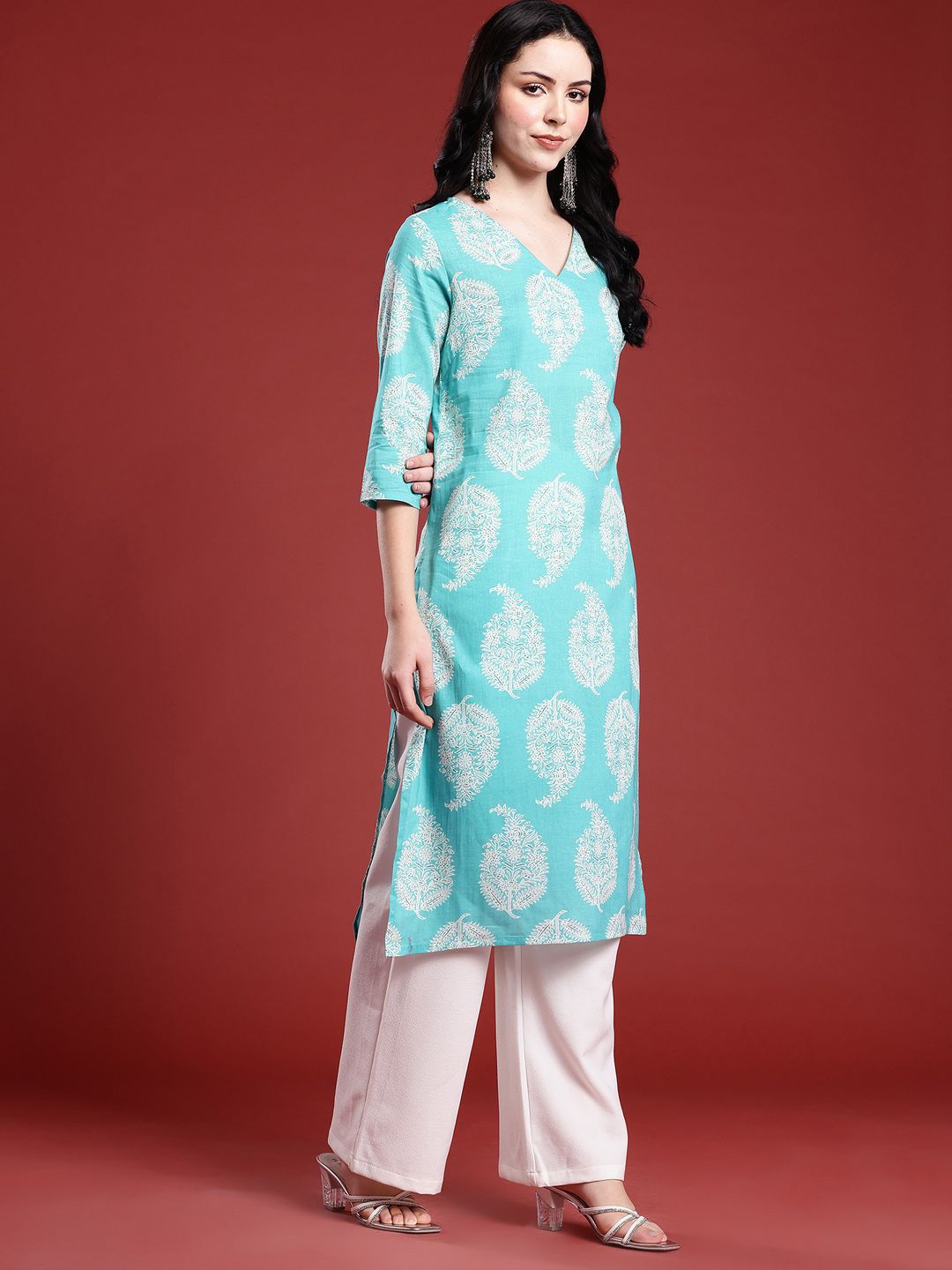 Anouk  Paisley Printed Indie Prints Straight Kurta