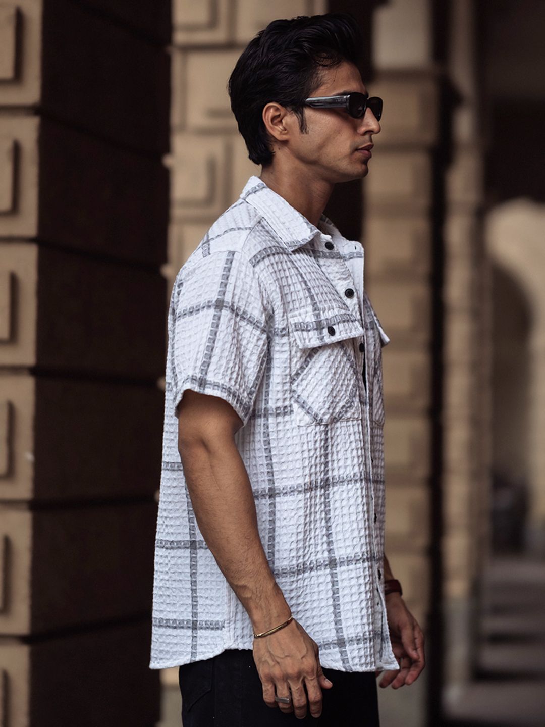 Powerlook Men Opaque Checked Cotton Casual Shirt