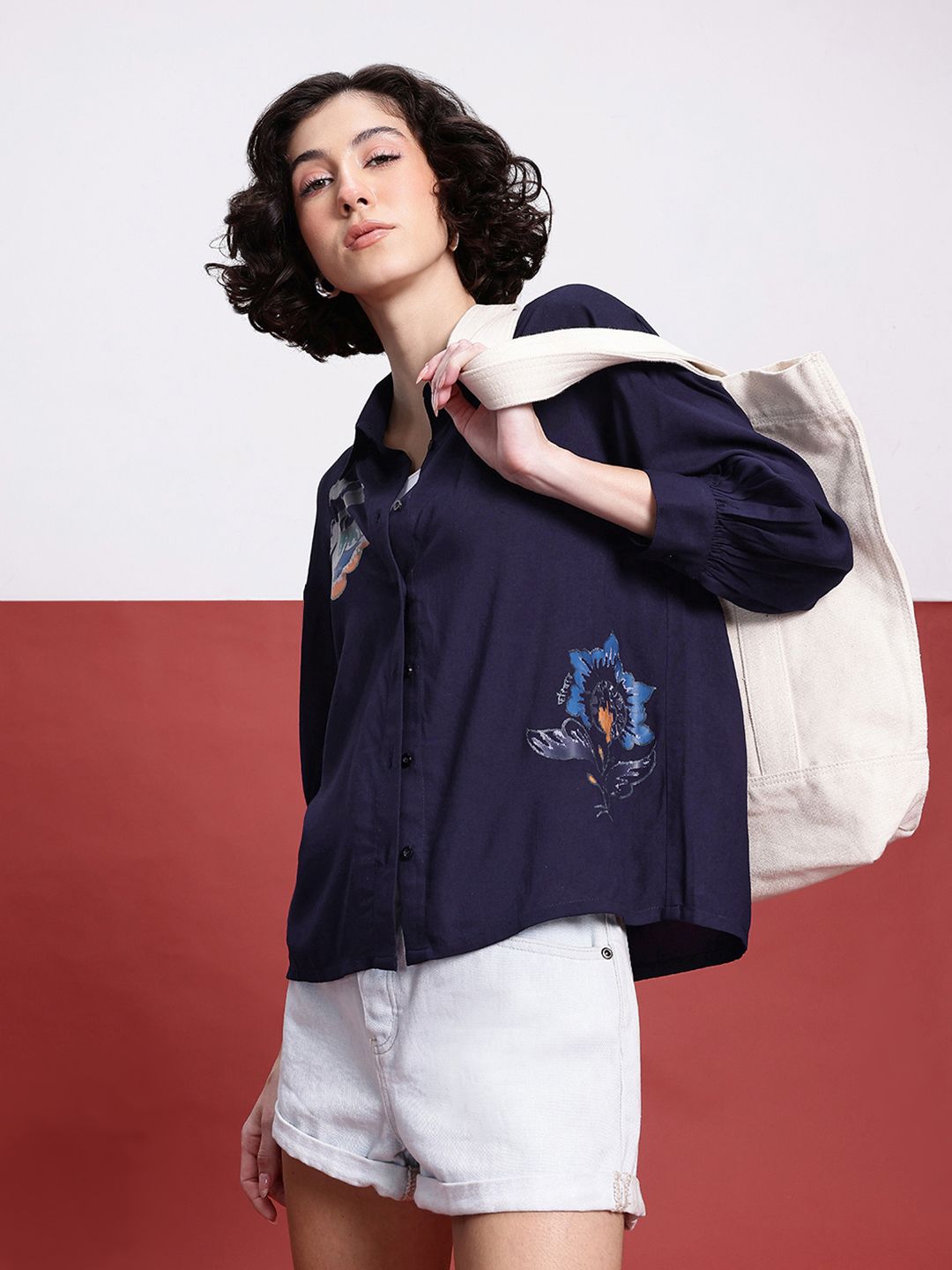 DressBerry Breezy Blooms Printed Relaxed Fit Shirt