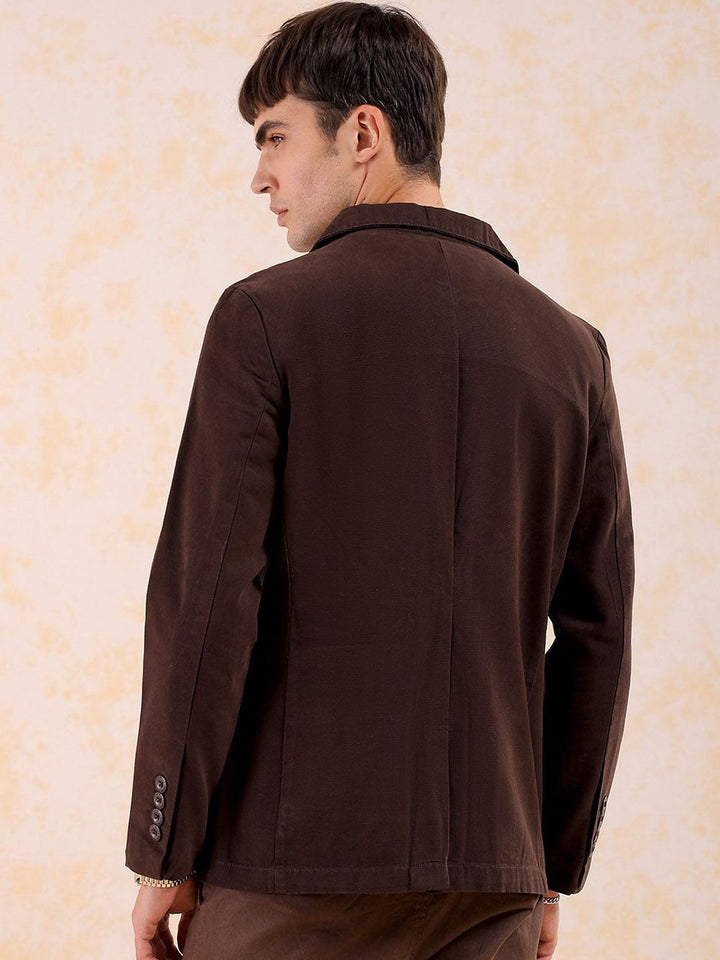 The Indian Garage Co Cotton Slim-Fit Cotton Single-Breasted Blazer