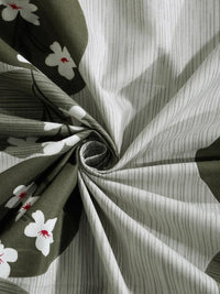KLOTTHE Olive Floral Printed Cotton 400 TC King Bedsheet Sets 2.5 m x 2.25 m