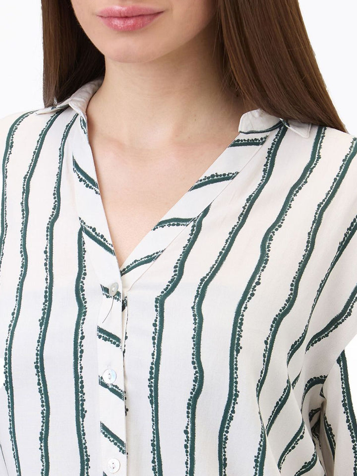 SPYKAR Women Spread Collar Vertical Striped Casual Shirt