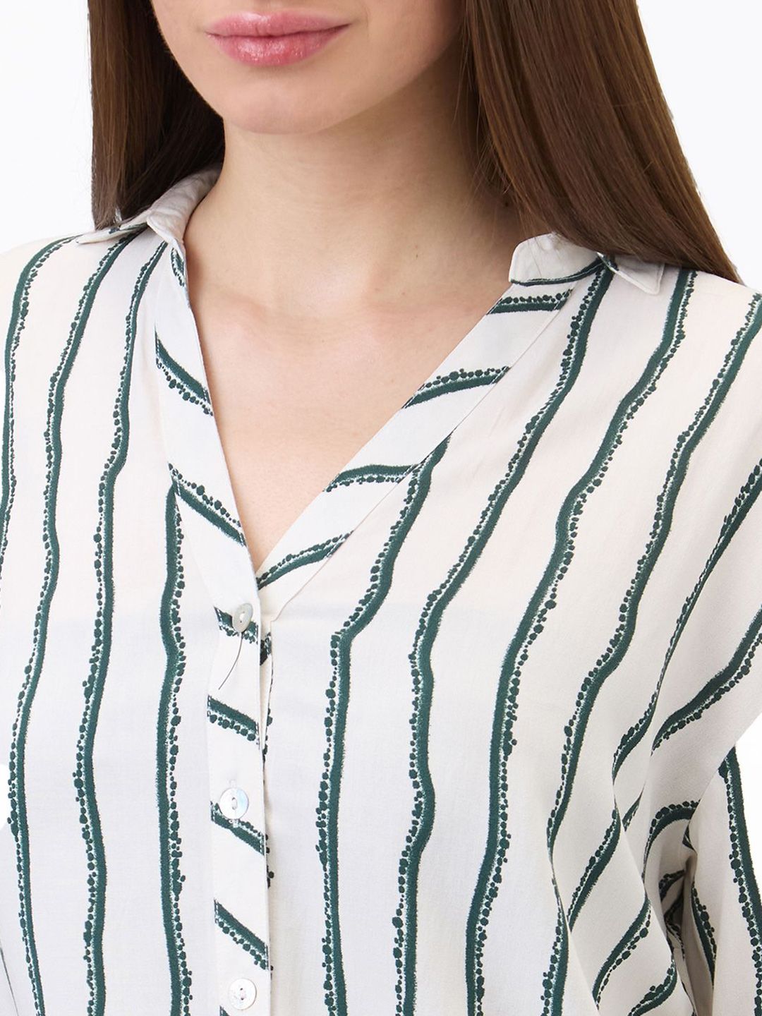 SPYKAR Women Spread Collar Vertical Striped Casual Shirt