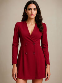 Sassafras wanita v-neck mini blazer gaun
