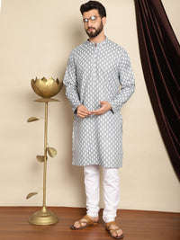 Anouk Ethnic Motifs Printed Mandarin Collar Long Sleeves Kurta