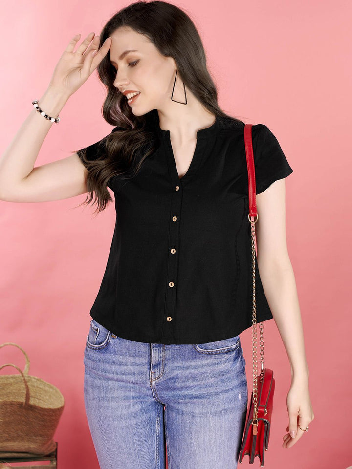 Anouk V-Neck Cotton Crop Top