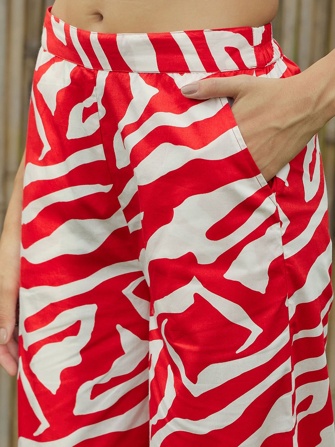 Pink Paprika by SASSAFRAS Floral Printed Pure Cotton Shirt With Palazzo