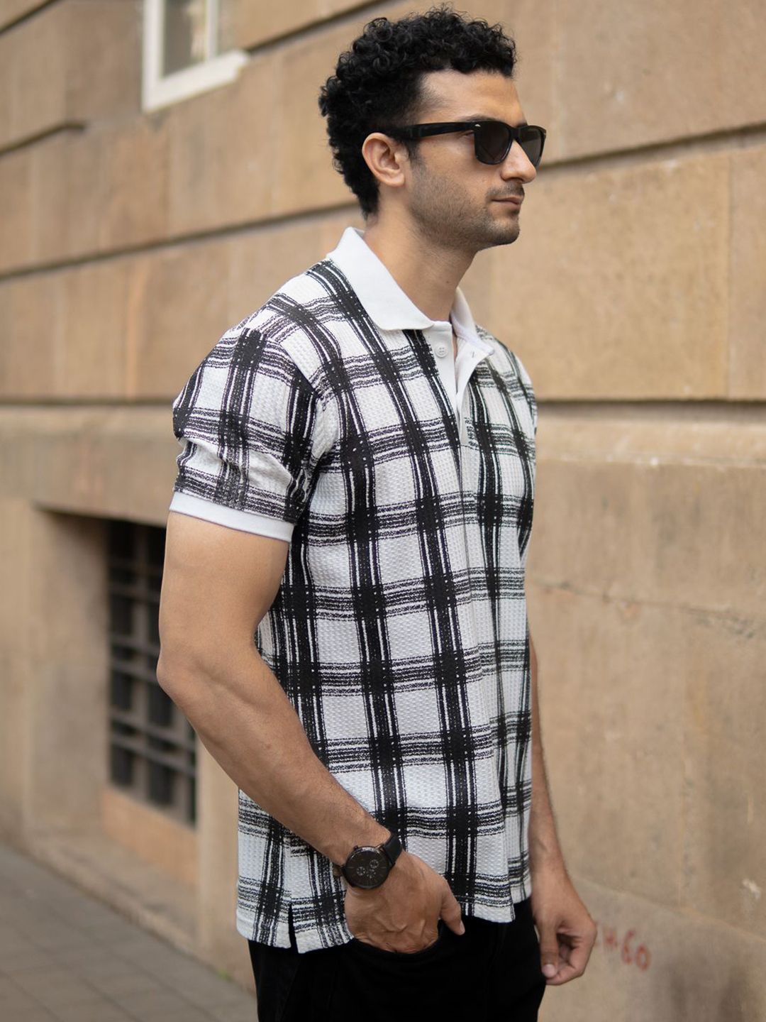Powerlook SS25 Checked Polo Collar T-Shirt