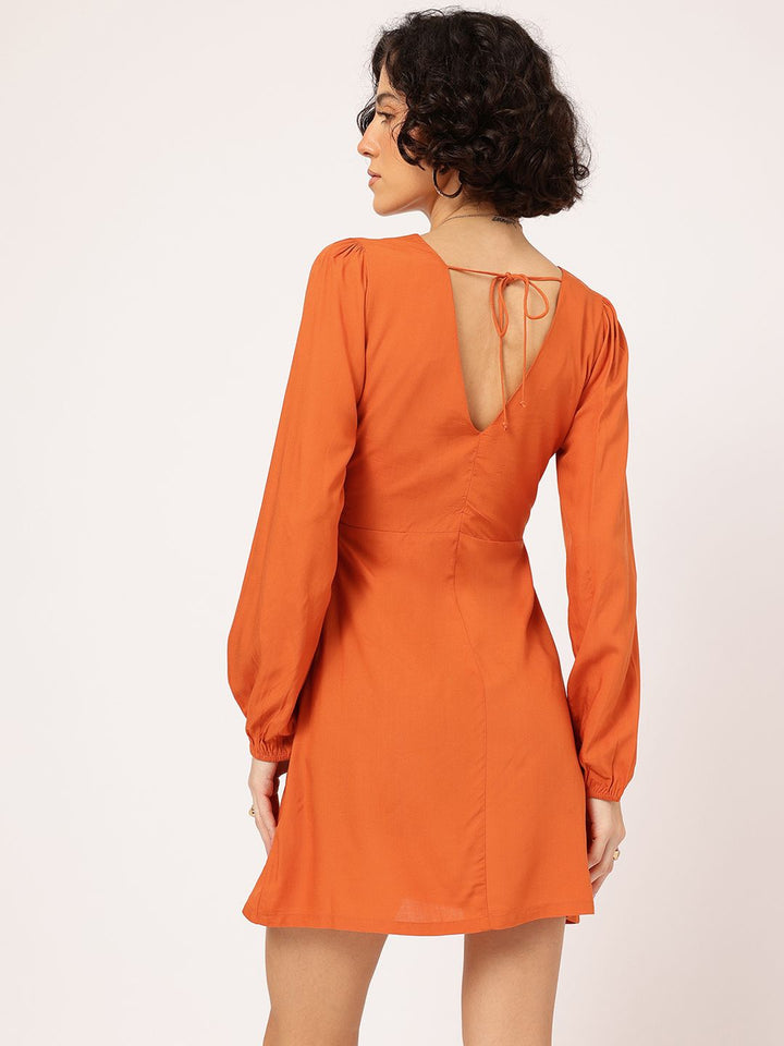 DressBerry Sweet Empire Tie-Up Back Mini Dress