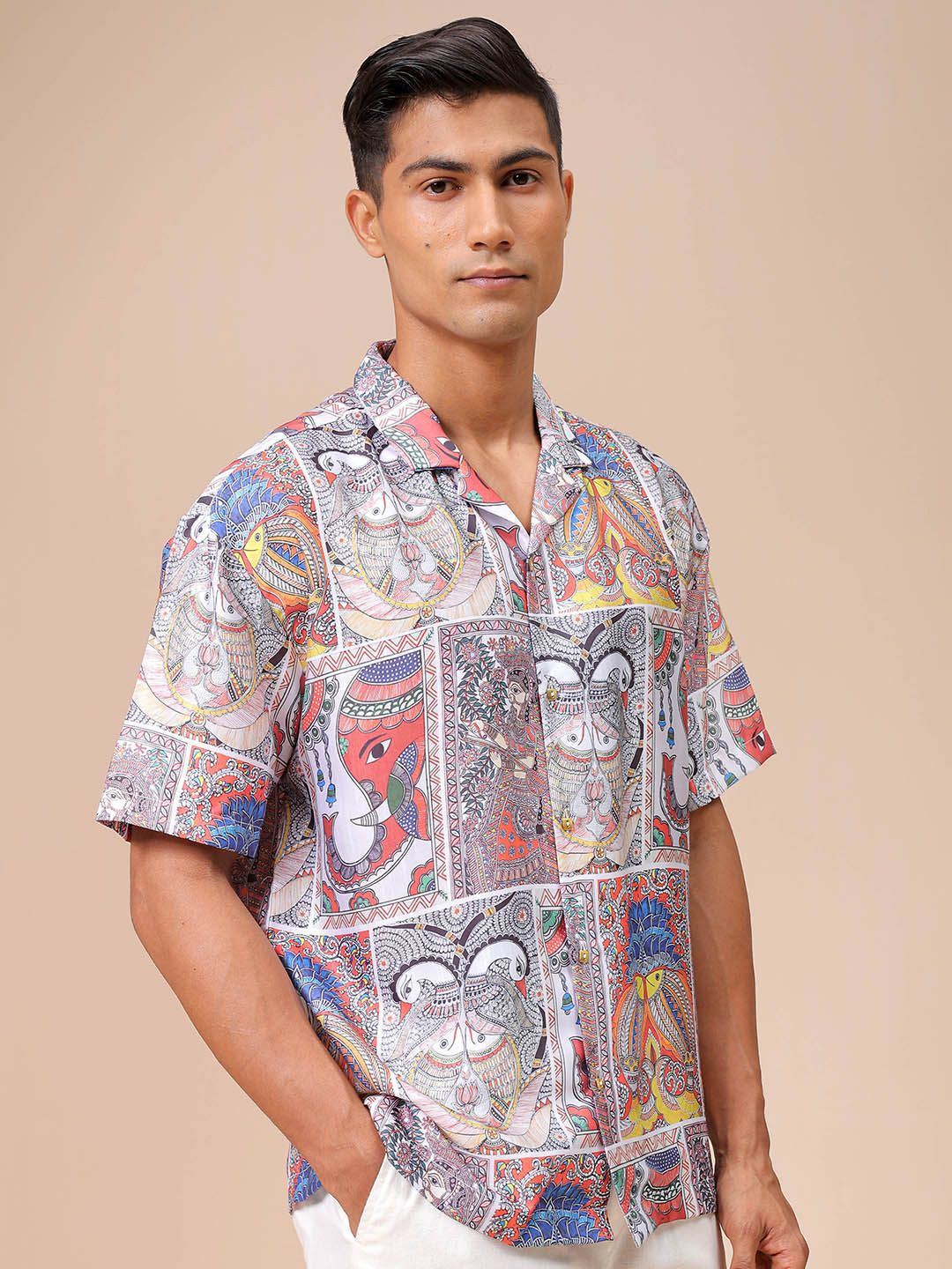 The Indian Garage Co Men Relaxed Fit Indie Printed Resortwear Shirt