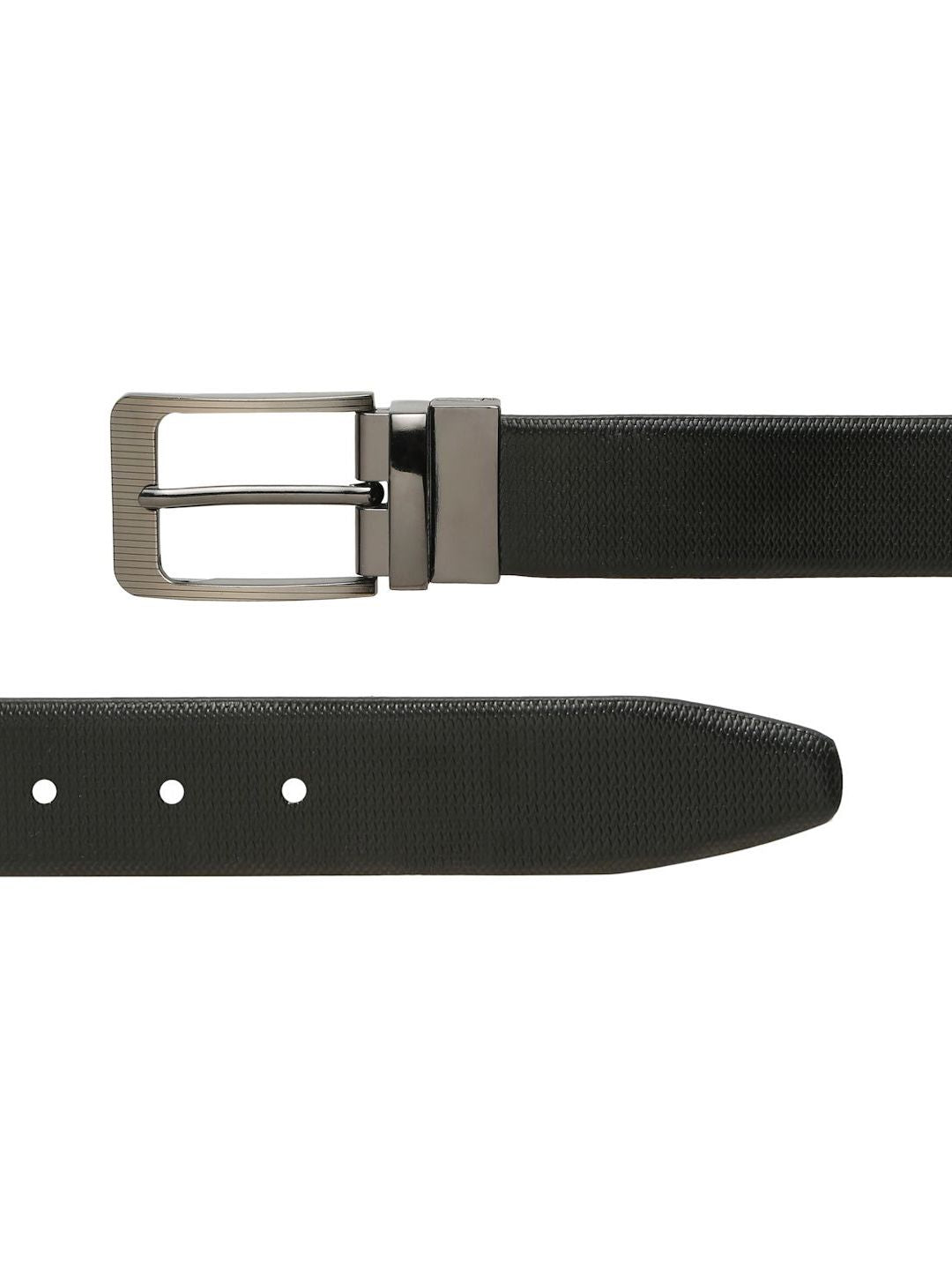 Teakwood Leathers Men Textured Leather Reversible Formal Belt