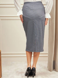 Berrylush Printed Midi Formal Skirt
