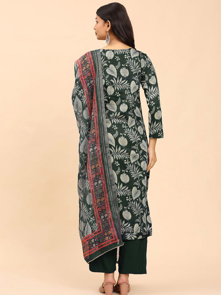 Mamicha Women Floral Printed Regular Pure Cotton Kurta with Palazzos & With Dupatta