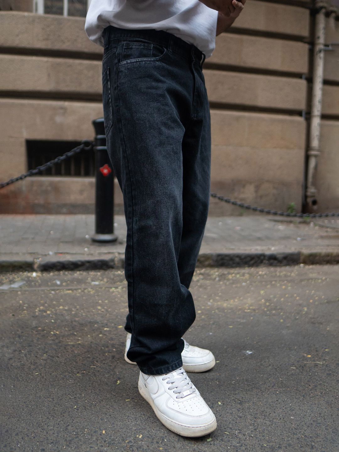 Powerlook Men Black Baggy Fit Denim Jeans