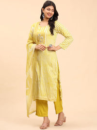 Mamicha Women Printed Regular Pure Cotton Kurta with Palazzos & With Dupatta