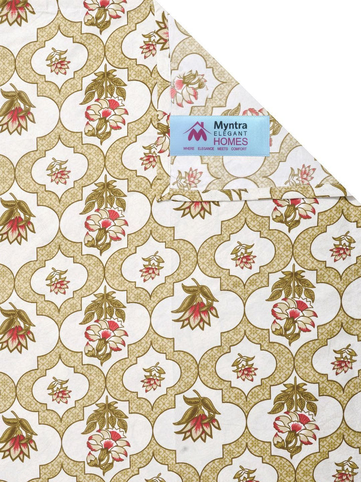 Myntra Elegant Homes Yellow Floral 300 TC King Double Bedsheet with 2 Pillow Covers