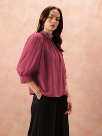 all about you Embellished High Neck Top