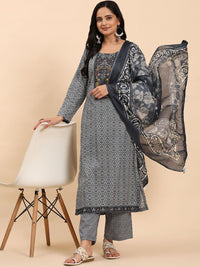 Mamicha Women Floral Printed Regular Pure Cotton Kurta with Palazzos & With Dupatta