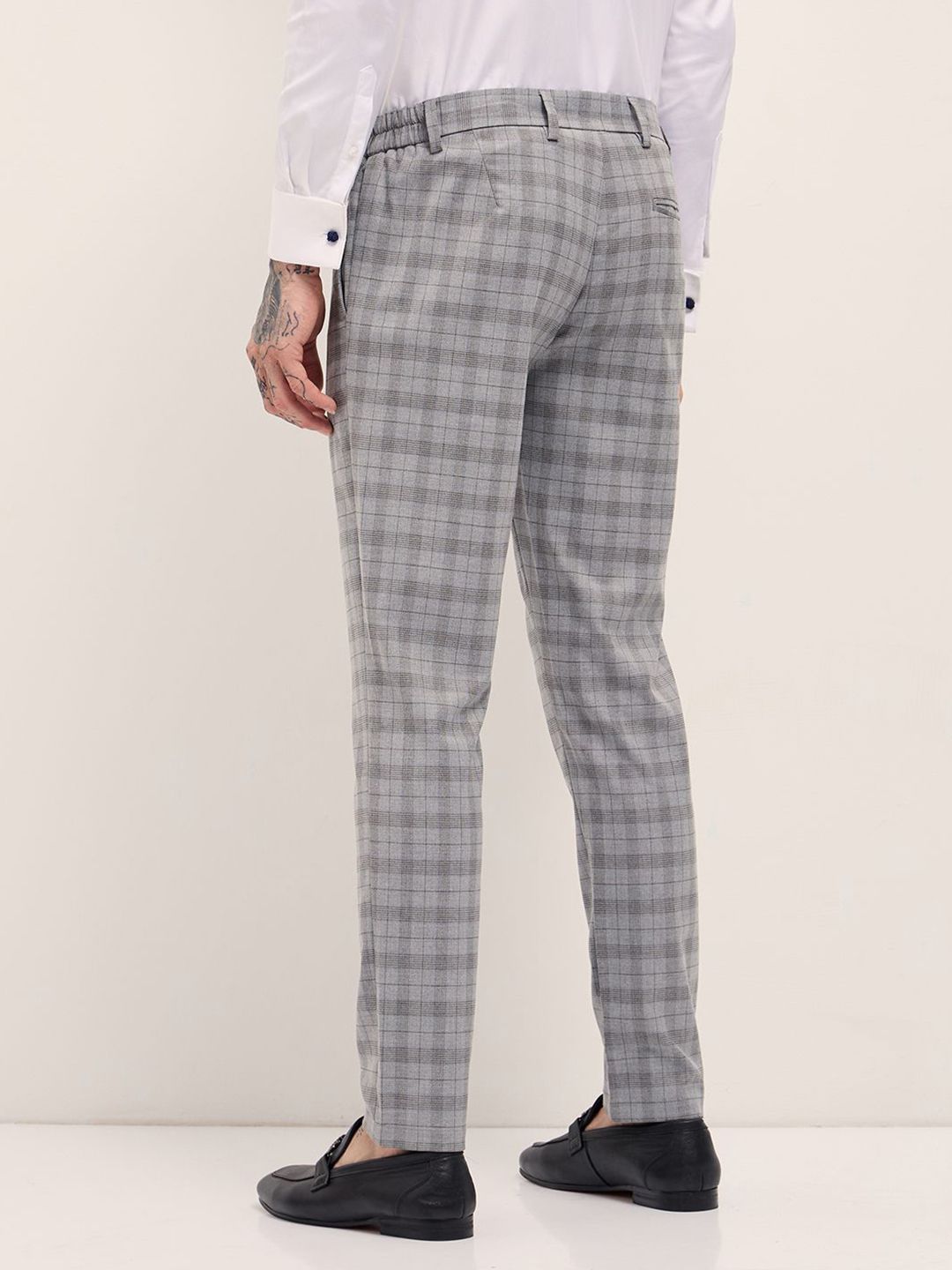 The Bear House Men lelaki yang diperiksa Slim Formal Seluar Formal
