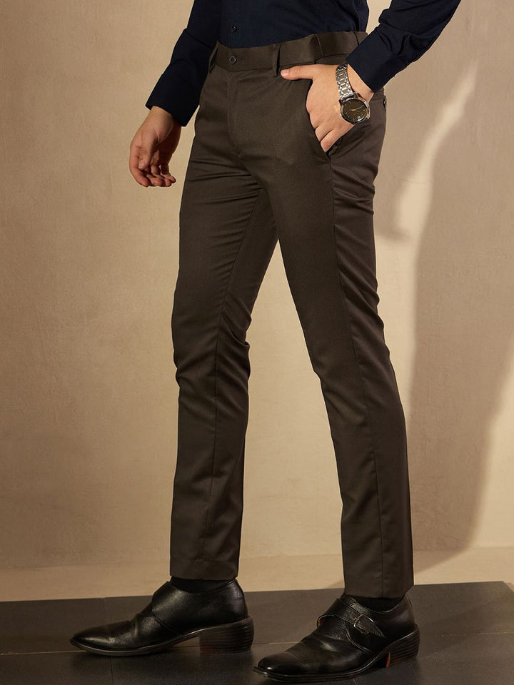 DENNISON Men Smart Tapered Fit Easy Wash Trousers