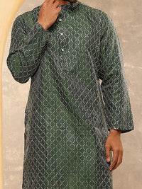 Anouk Geometrik Sulam Kolar Jalur Benang Bekerja Lurus Kapas Sutera Kurta