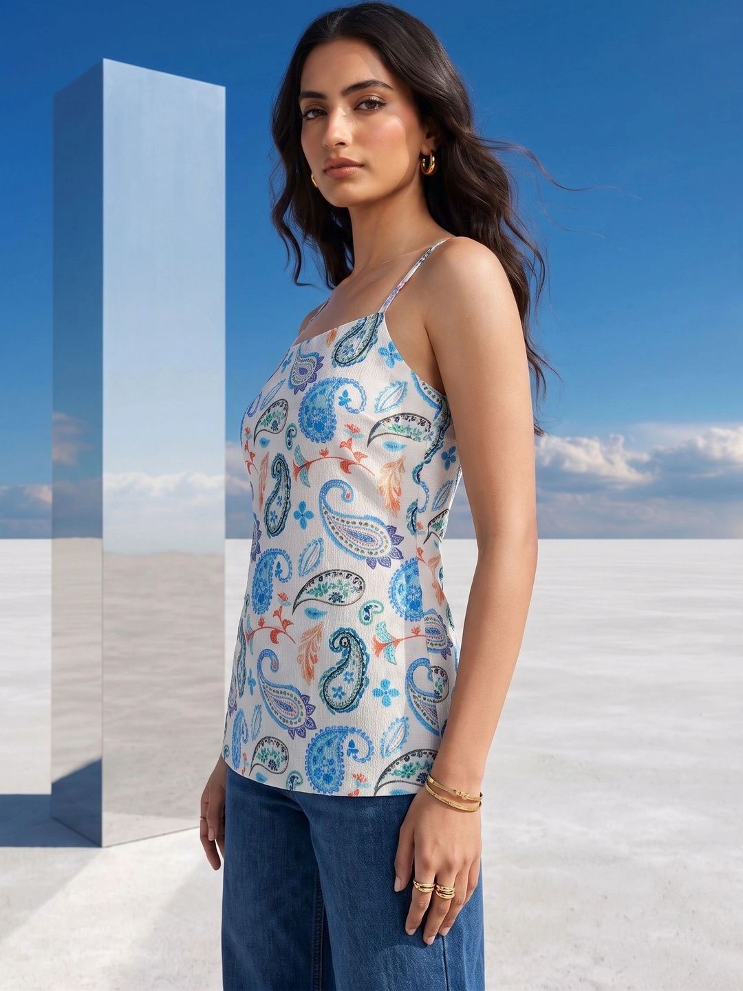 Mamicha Print Ethnic Top