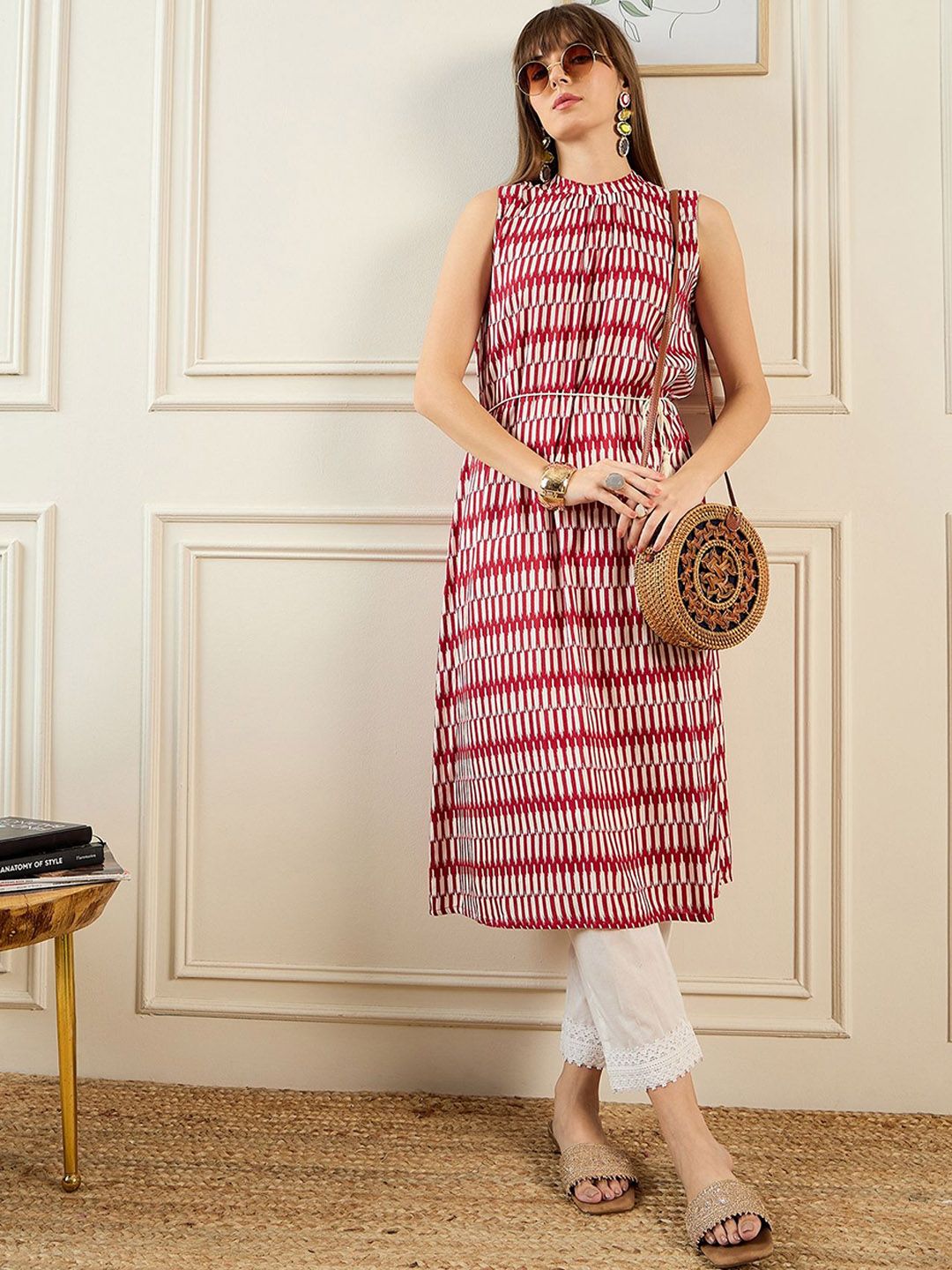 Indo Era Geometric Printed  A-line Kurta