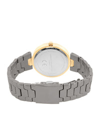 Sambungan Perancis Wanita Dial & Gelang Keluli Tahan Karat Tali Analog Watch FCH08GNM