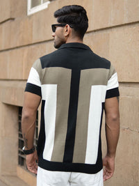 Powerlook Men Striped Polo Collar T-shirt
