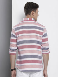 The Indian Garage Co Men Slim Fit Horizontal Striped Casual Shirt