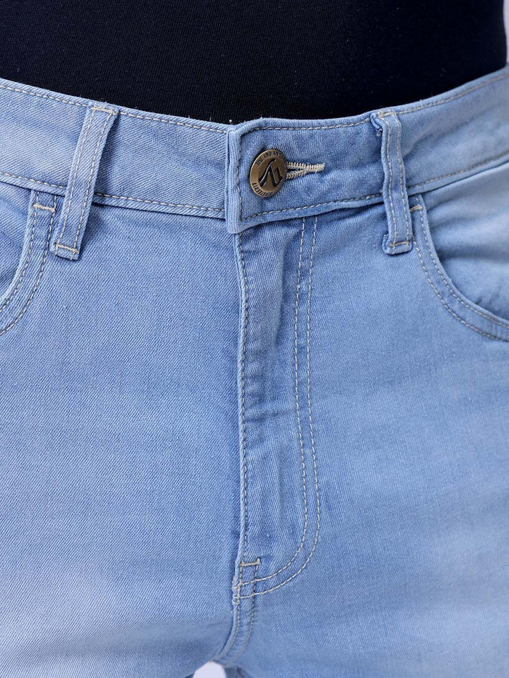 The Indian Garage Co Men Straight Fit Heavy Fade Stretchable Jeans