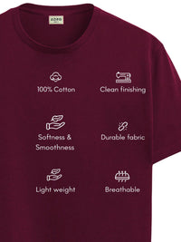 ADRO Typography Printed Round Neck Short Sleeves Regular Fit Pure Cotton T-shirt