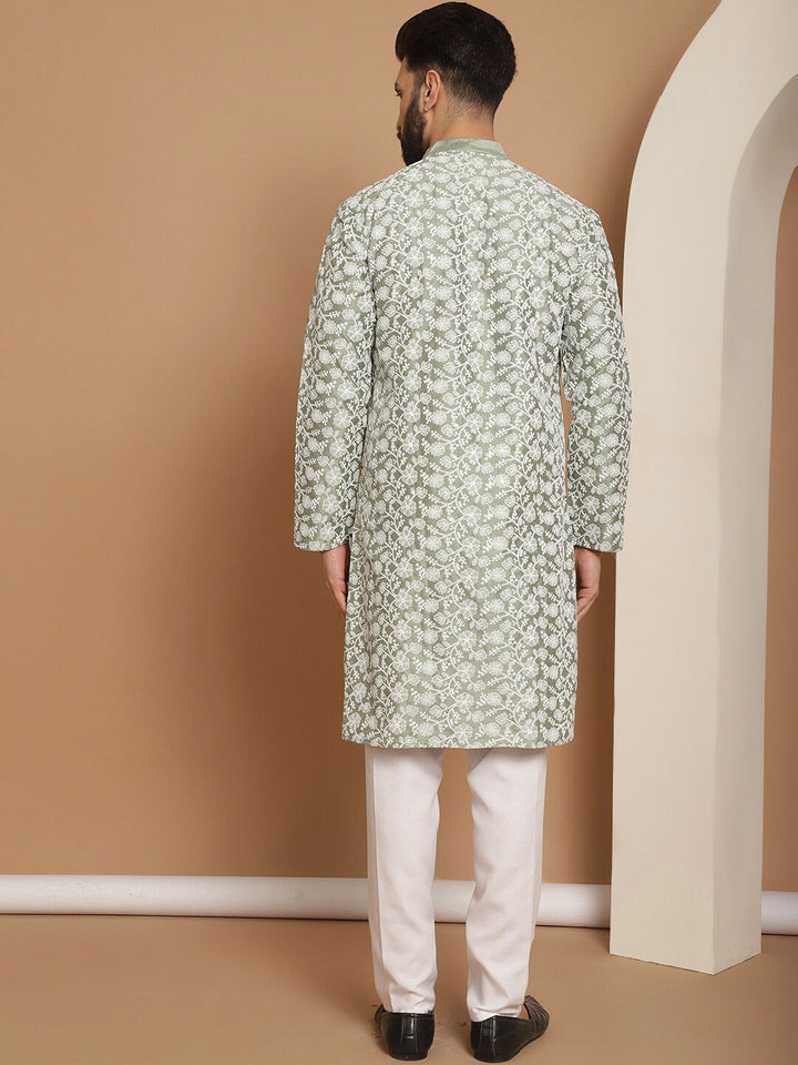 Anouk Floral Embroidered Regular Kurta with Churidar