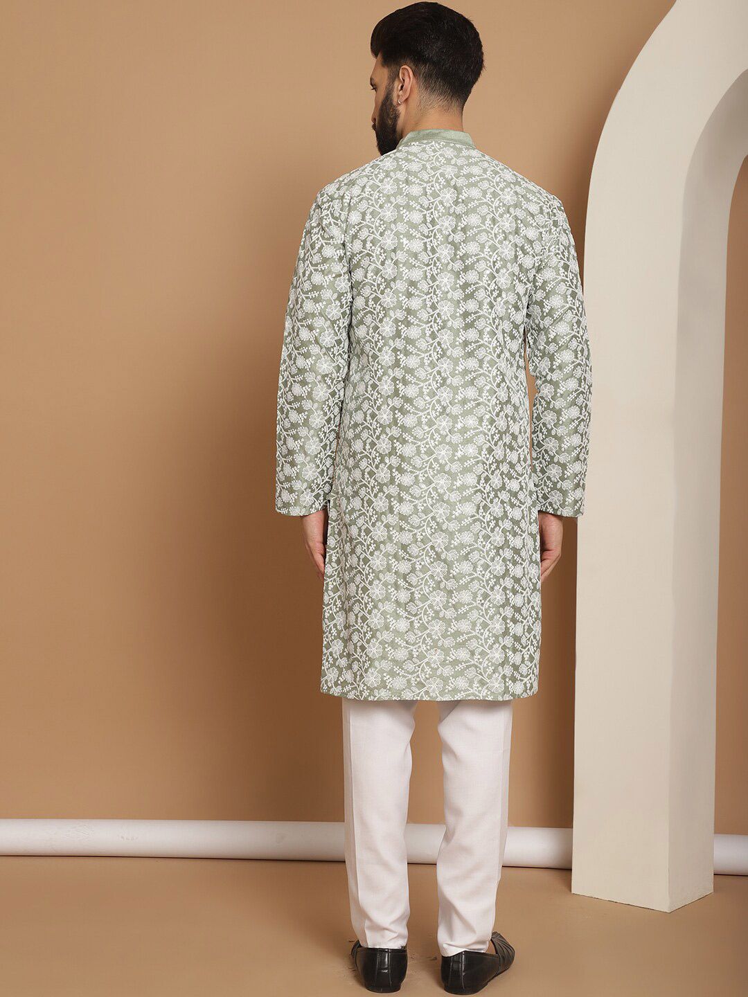 Anouk Floral Embroidered Regular Kurta with Churidar