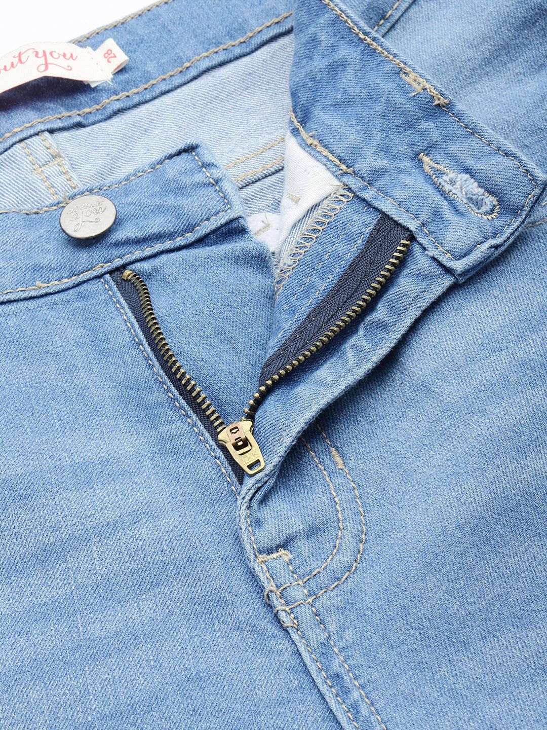 all about you Women Slim Flared Bootcut High-Rise Light Fade Stretchable Jeans