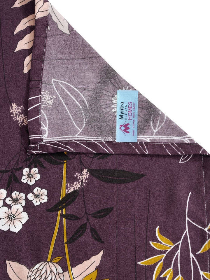 Myntra Elegant Homes Purple Floral Cotton 300 TC Single Fine Bedsheet with a Pillow Cover-87 x 59 inches