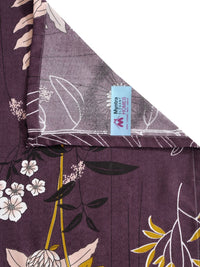 Myntra Elegant Homes Purple Floral Cotton 300 TC Single Fine Bedsheet with a Pillow Cover-87 x 59 inches