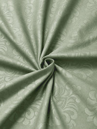 KLOTTHE Green Embossed Fitted 300 TC King Bedsheet With 2 Pillow Covers- 2.5 m x 2.25 m