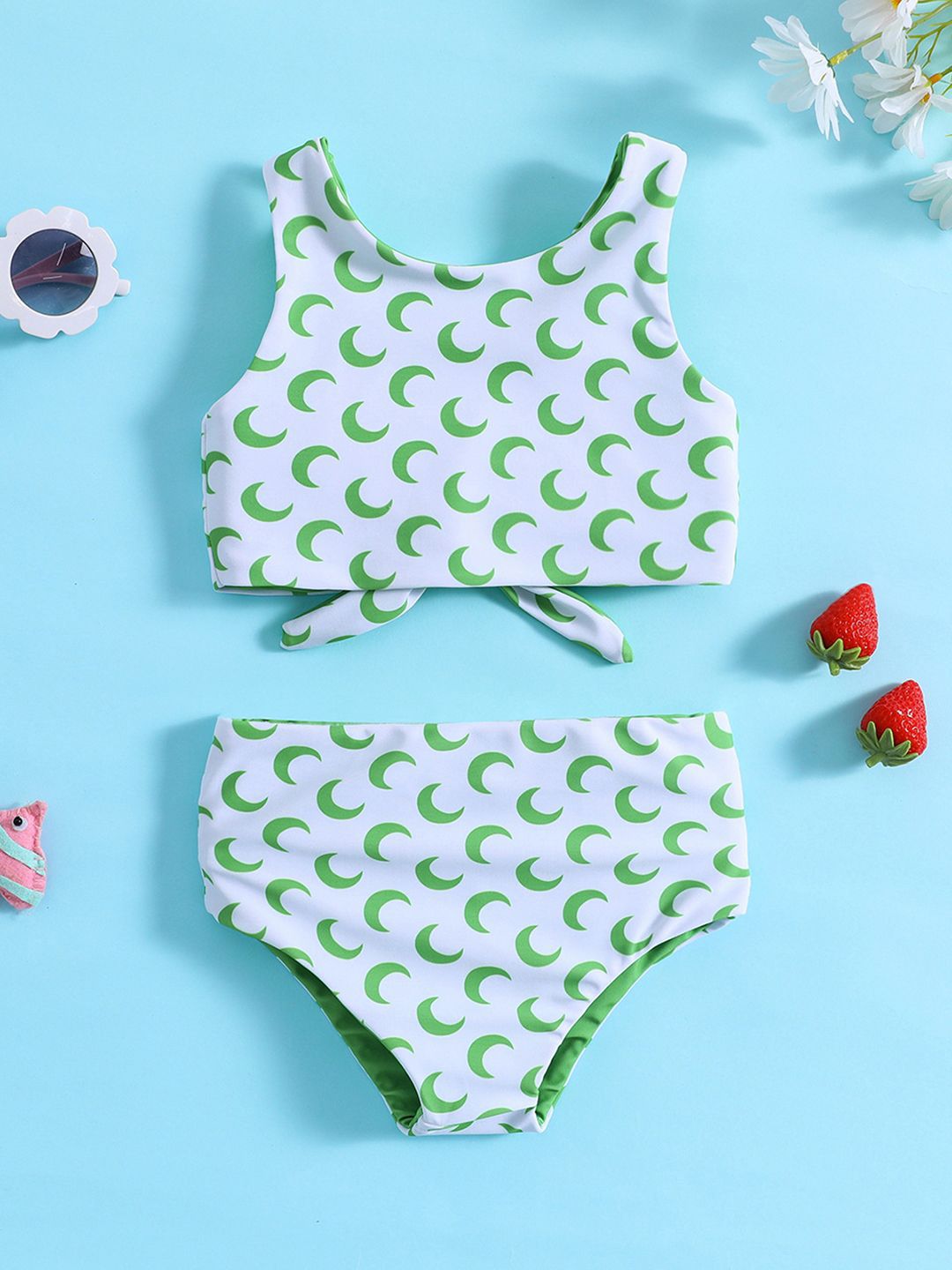 YK Girls Printed Swimset
