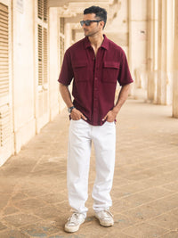 Powerlook Men Oversized Fit Micro Checks Spread Collar Cotton Casual Shirt