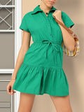 DressBerry Dreamy Drape Tie-Up Waist A-Line Mini Dress