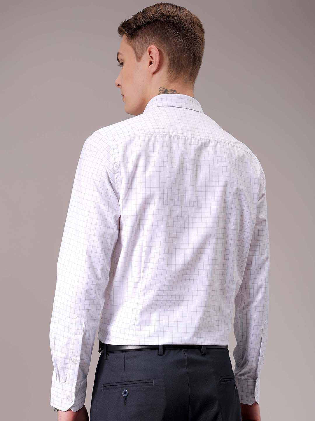 The Indian Garage Co. X Luxe Men Spread Collar Micro Checked Slim Fit Formal Shirt