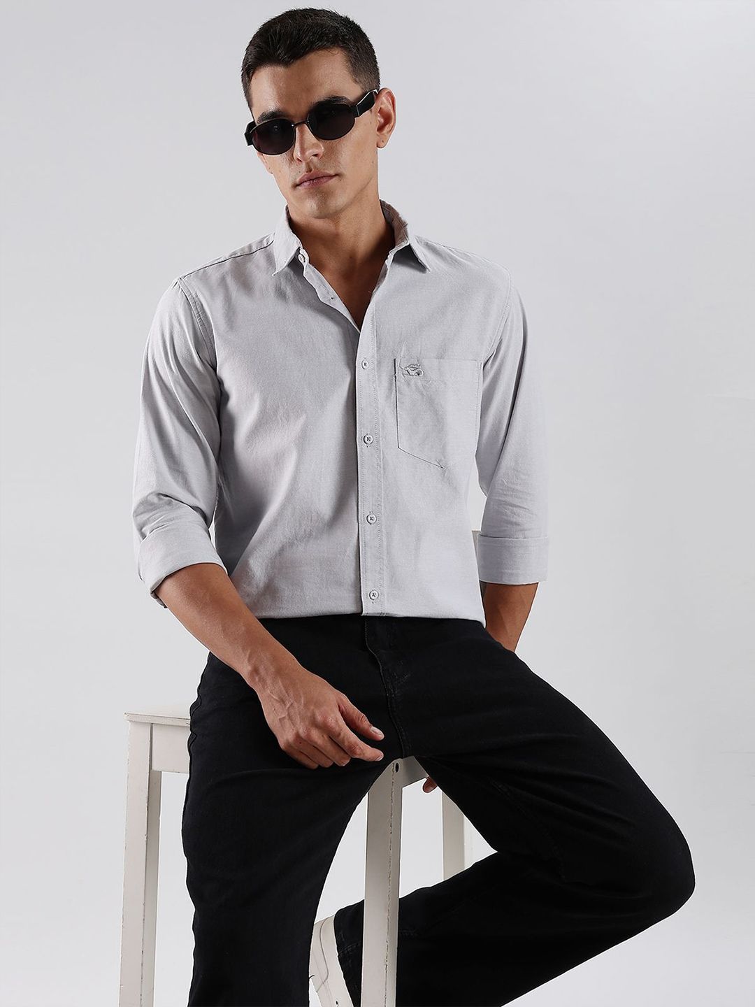 ADRO Standard Spread Collar Cotton Casual Shirt