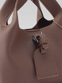 DressBerry Textured Bucket Handheld Bag with Pouch