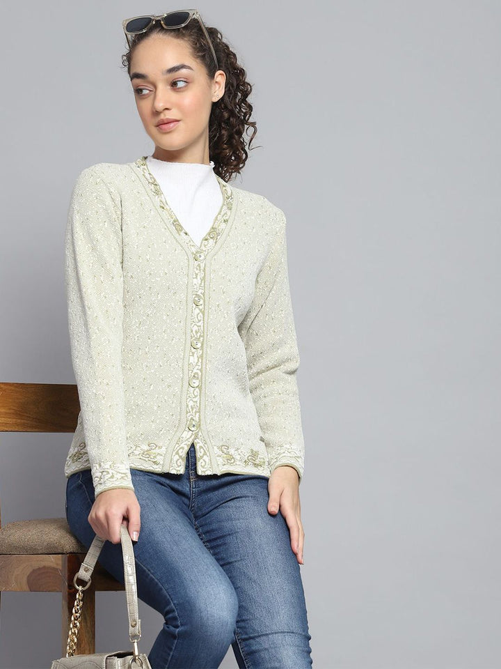 Monte Carlo Women Embroidered Woollen Cardigan