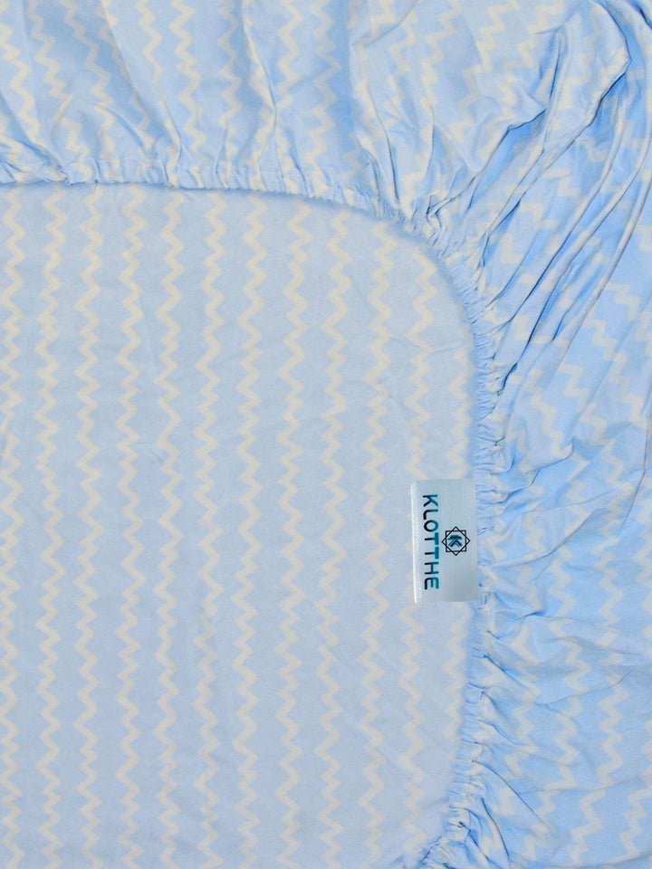 KLOTTHE Biru & Kuning Bercetak 300 TC Cadar Single Dengan Sarung Bantal-2.5 m x 2.25 m